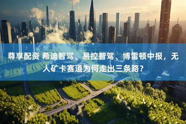 尊享配资 希迪智驾、易控智驾、博雷顿中报，无人矿卡赛道为何走出三条路？